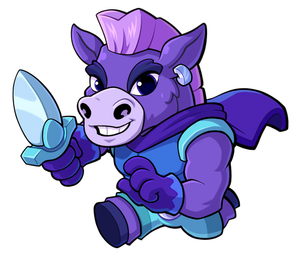 A purple knight Hero ready for adventure